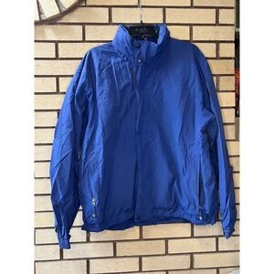 VTG LL Bean Mens XL  Blue Nylon Lightweight Jacket Water Resistant Zip Pockets